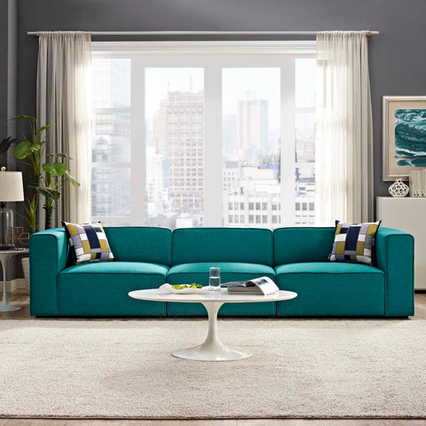 Mingle 3 Piece Upholstered Fabric Sectional Sofa Set