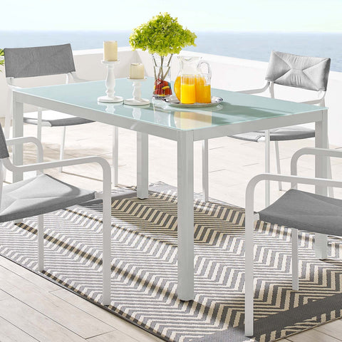 Raleigh 59" Outdoor Patio Aluminum Dining Table