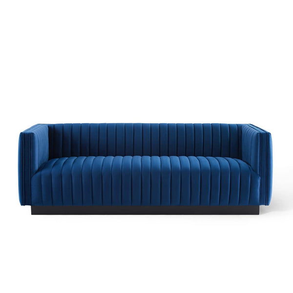 Conjure Channel Tufted Velvet Sofa