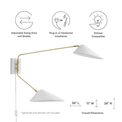 Journey 2-Light Swing Arm Wall Sconce