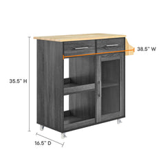 Culinary Kitchen Cart With Spice Rack