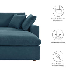 Commix Down Filled Overstuffed Sectional Sofa and Ottoman Set