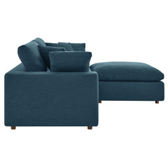 Commix Down Filled Overstuffed Sectional Sofa and Ottoman Set