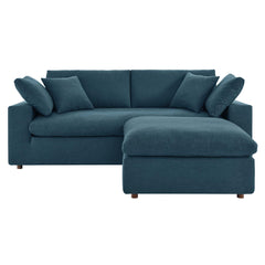 Commix Down Filled Overstuffed Sectional Sofa and Ottoman Set