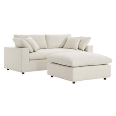 Commix Down Filled Overstuffed Sectional Sofa and Ottoman Set