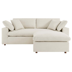 Commix Down Filled Overstuffed Sectional Sofa and Ottoman Set