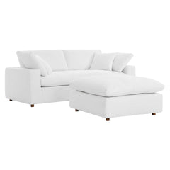 Commix Down Filled Overstuffed Sectional Sofa and Ottoman Set