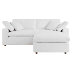 Commix Down Filled Overstuffed Sectional Sofa and Ottoman Set