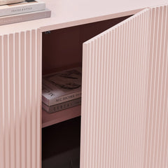 Modern Fluted 3-Door Sideboard Cabinet with Adjustable Shelves & Soft-Close Doors