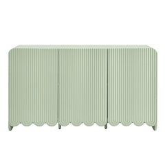 Modern Fluted 3-Door Sideboard Cabinet with Adjustable Shelves & Soft-Close Doors