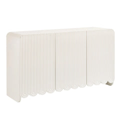 Modern Fluted 3-Door Sideboard Cabinet with Adjustable Shelves & Soft-Close Doors