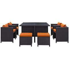 Inverse 9 Piece Outdoor Patio Dining Set