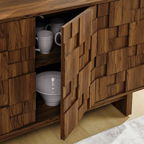 Luxury 4-Door Mosaic Sideboard Cabinet & Storage Credenza