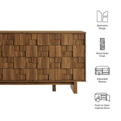 Luxury 4-Door Mosaic Sideboard Cabinet & Storage Credenza