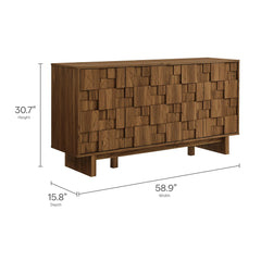 Luxury 4-Door Mosaic Sideboard Cabinet & Storage Credenza