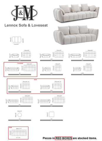 Luxury Chenille Lennox Sofa – Modern Deep Seat Living Room Couch with Plush Pillows