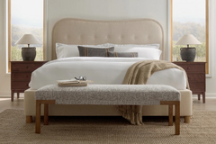 Florence King Size Bed - Harvest Wheat & Wheat Linen