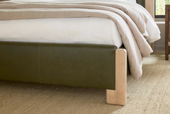 Lennon King Size Bed - Harvest Wheat & Olive Leather